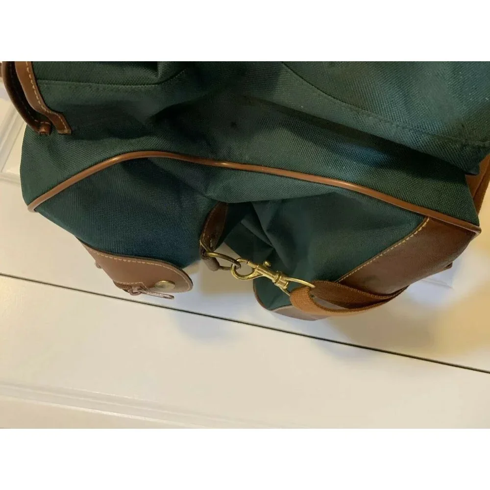 VTG Polo‎ Ralph Lauren Green Brown Duffle Bag Luggage Overnight Missing S…